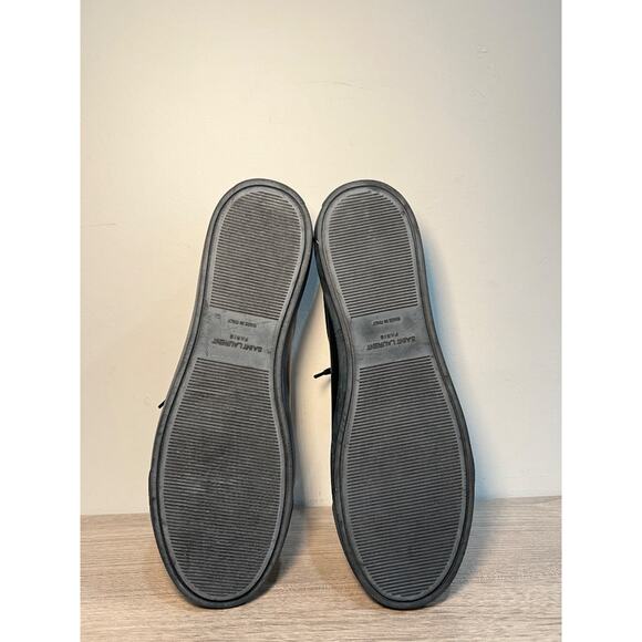 Saint Laurent Andy Leather Low-Top Court Sneakers  Black Men\'s Size 44 / 10.5 main image 8